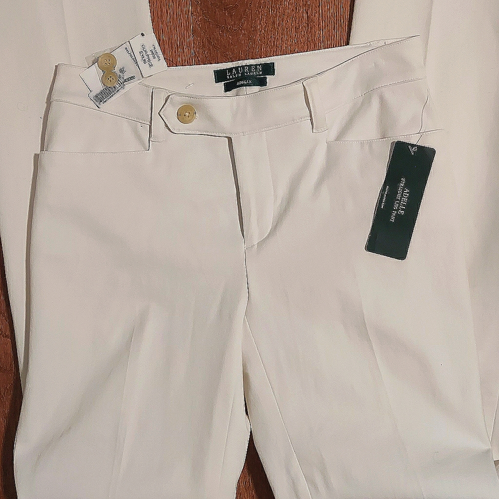 Ralph Lauren Adelle White Trousers with Stretch. 